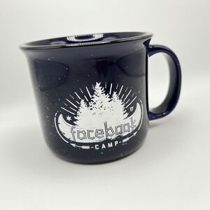 Facebook Camp 17 Coffee Mug Navy Blue Speckled Ceramic Campfire Style
